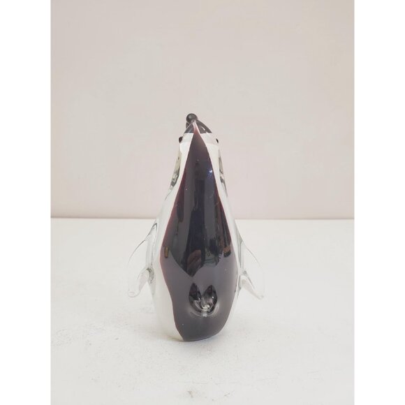 Murano Glass Penguin Large Emperor Penguin Sculpture Murano Italy Sommerso - Picture 6 of 10